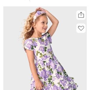 Matching Lilac Poplin Tiered Dresses - Gymboree - Lovely Lavender - 4T ONLY